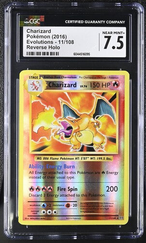 Charizard Reverse Holo XY Evolutions 11/108 CGC 7.5