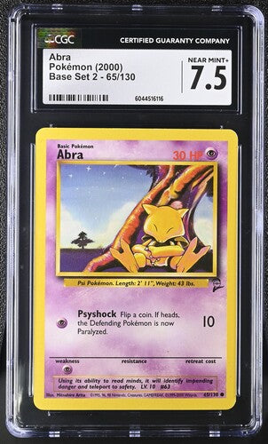 Abra Non Holo Base Set 2 65/130 CGC 7.5