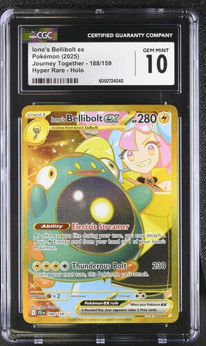 Iono's Bellibolt EX HR Gold Journey Together 188/159 CGC 10