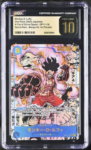 Monkey D. Luffy OP11-118 A Fist of Divine Speed Manga Alt Art Parallel Japanese CGC Pristine 10