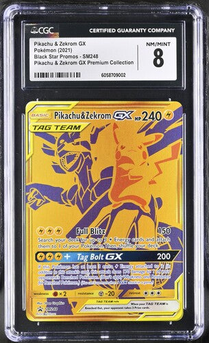 Pikachu & Zekrom GX Black Star Promo SM248 CGC 8
