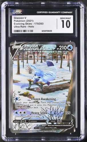 Glaceon V Alt Art Evolving Skies 175/203 CGC 10