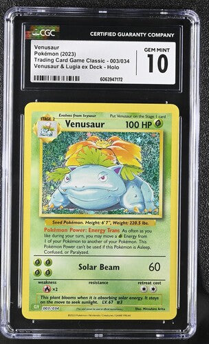 Venusaur Trading Card Game Classic 003/034 CGC 10