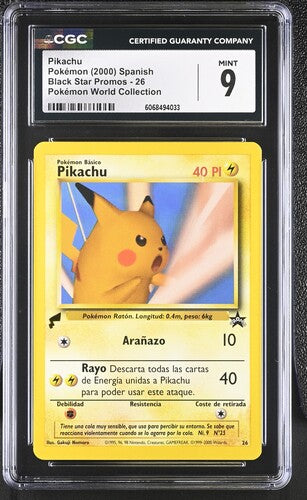 Pikachu Black Star Promo World Collection 26 Spanish CGC 9