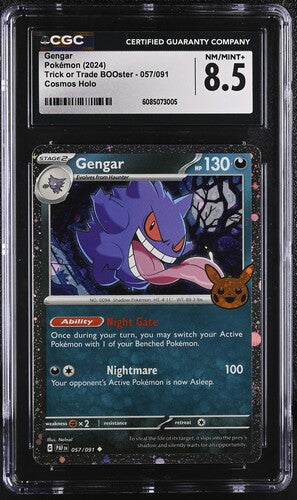 Gengar Cosmos Holo Trick or Trade BOOster 057/091 CGC 8.5