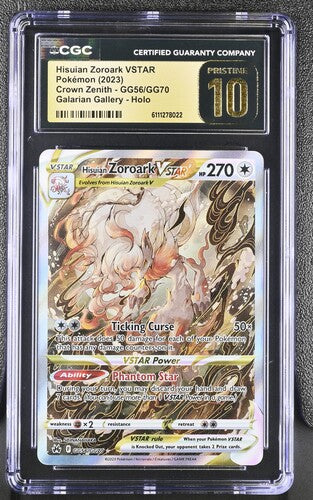 Hisuian Zoroark VSTAR GG Crown Zenith GG56/GG70 CGC Pristine 10