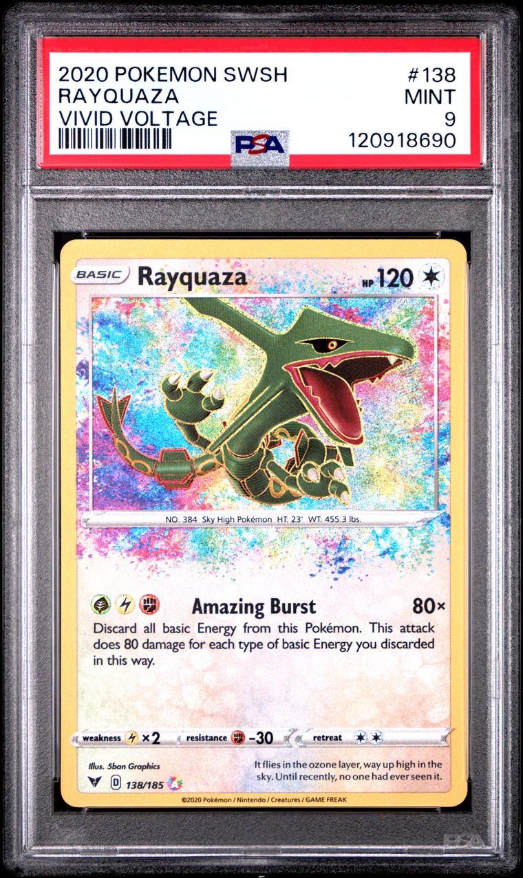 RAYQUAZA VIVID VOLTAGE 2020 POKEMON SWORD & SHIELD VIVID VOLTAGE #138 PSA 9