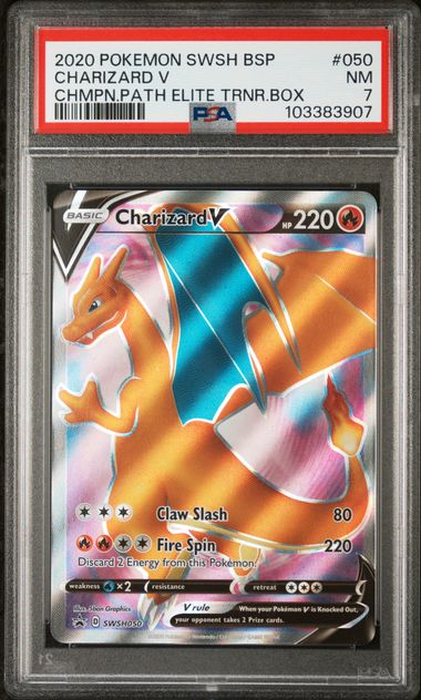 Charizard V SWSH050 Black Star Promo PSA 7