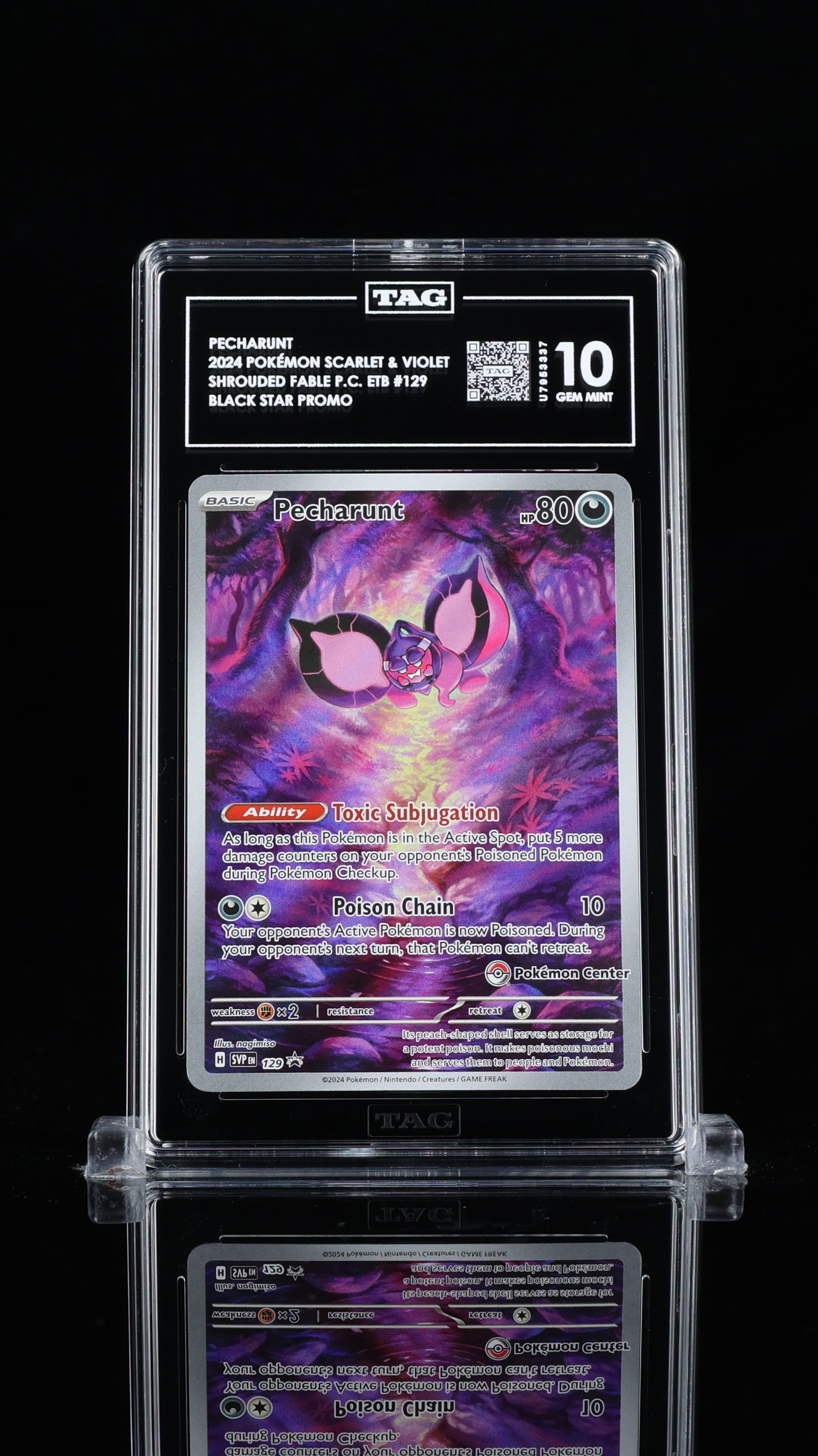 Pecharunt Black Star Promo Pokemon Center SVP 129 TAG 10