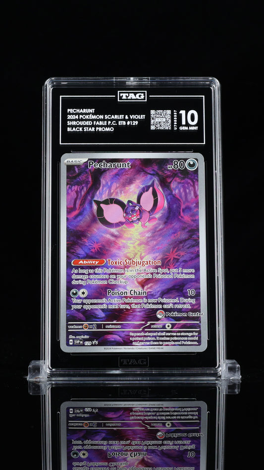 Pecharunt Black Star Promo Pokemon Center SVP 129 TAG 10