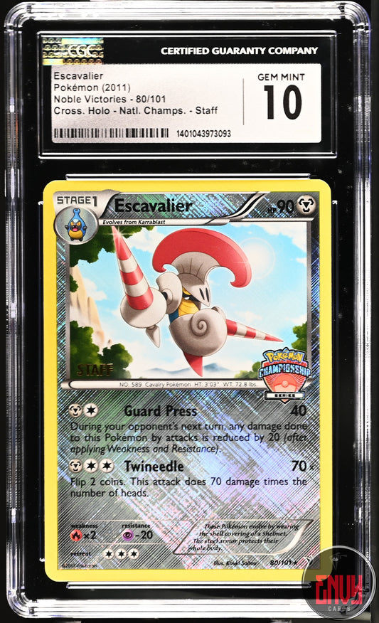 Escavalier 80/101 National Championships Staff CrossHolo Pokemon CGC 10 Gem Mint