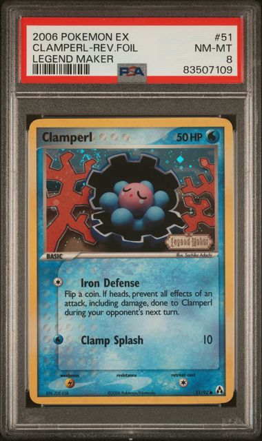 Clamperl Reverse Foil Stamp Legend Maker 51/92 PSA 8