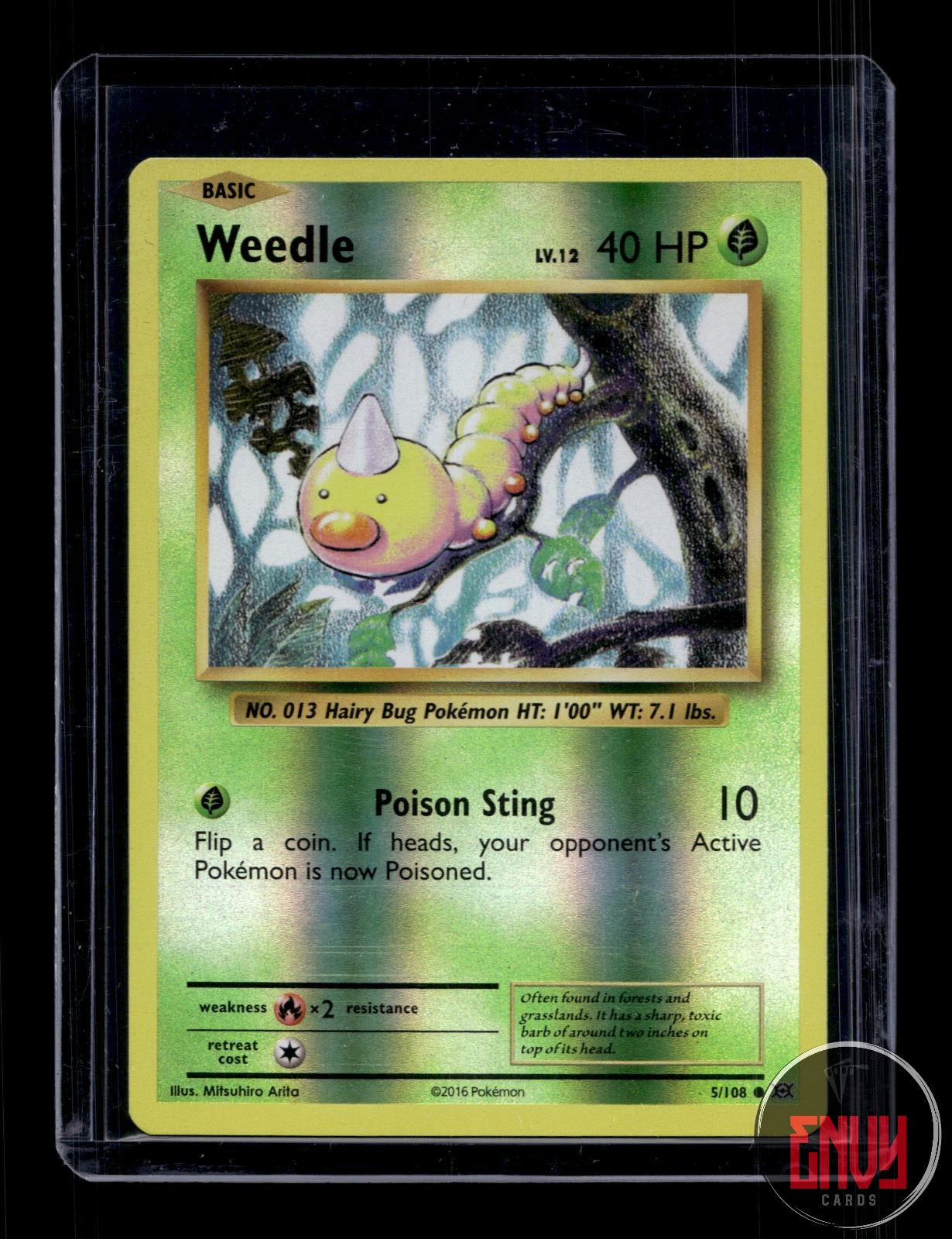 Weedle Near Mint 5/108 Common Evolutions Pokemon Reverse Holo