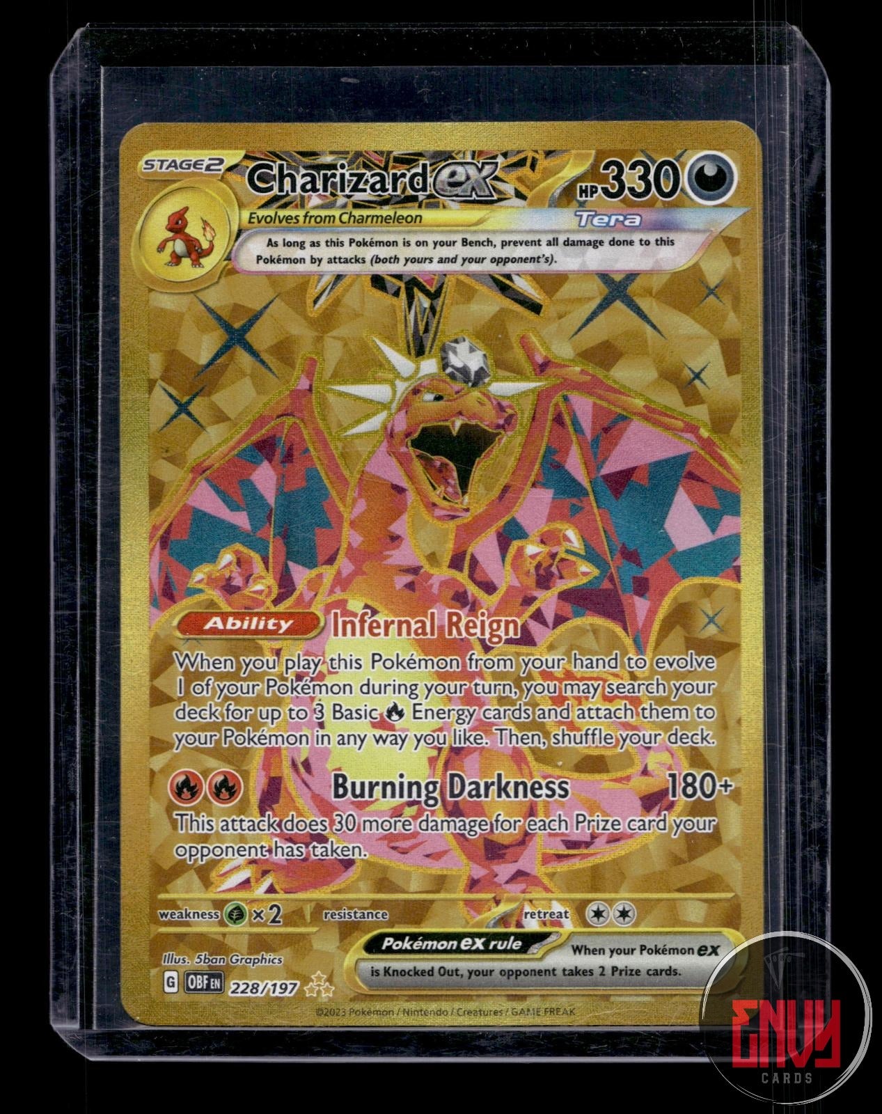 Charizard ex Near Mint 228/197 Hyper Rare Obsidian Flames Pokemon