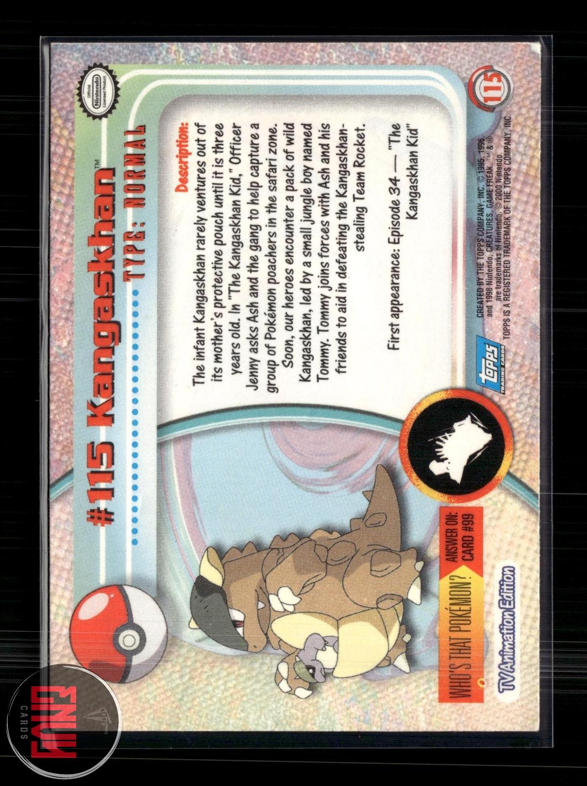 Kangaskhan LP #115 Topps Trading Cards Series 2 Pokemon