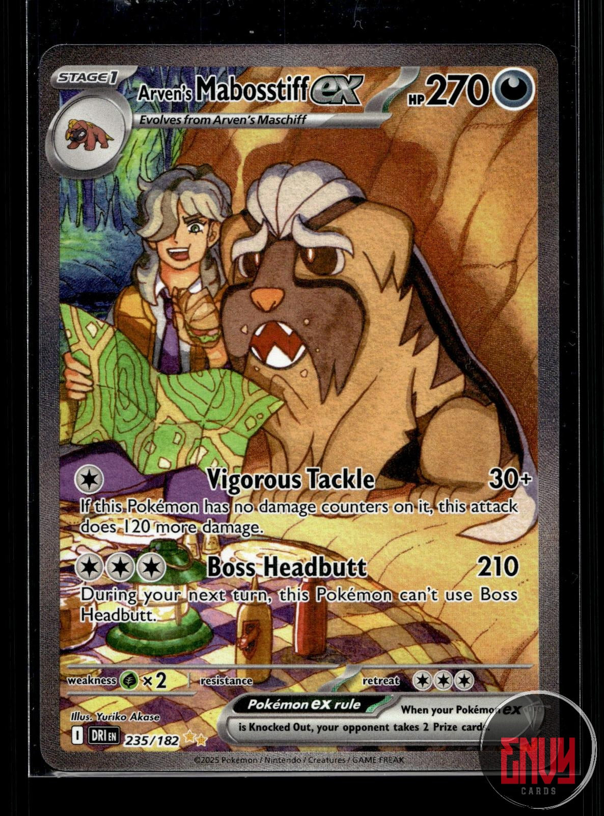 Arven's Mabosstiff ex NM 235/182 SIR Destined Rivals Pokemon Holo