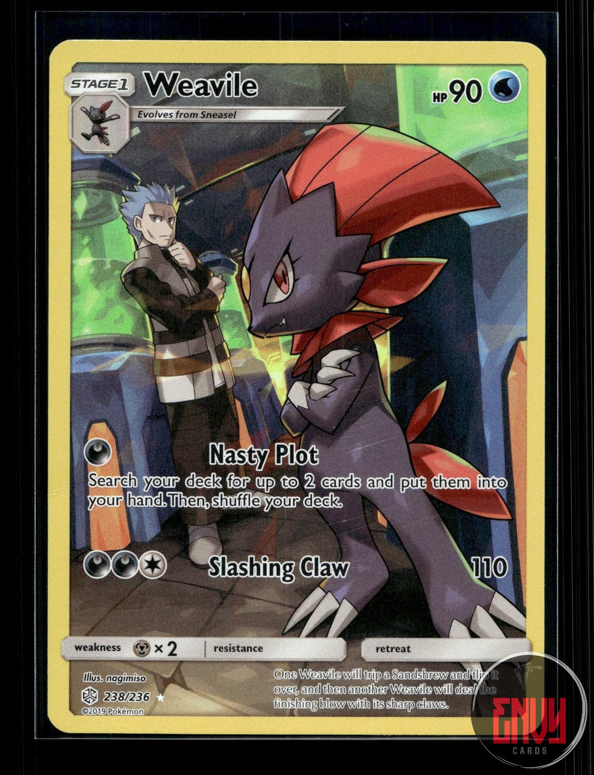 Weavile NM 238/236 SEC Cosmic Eclipse Pokemon Holo