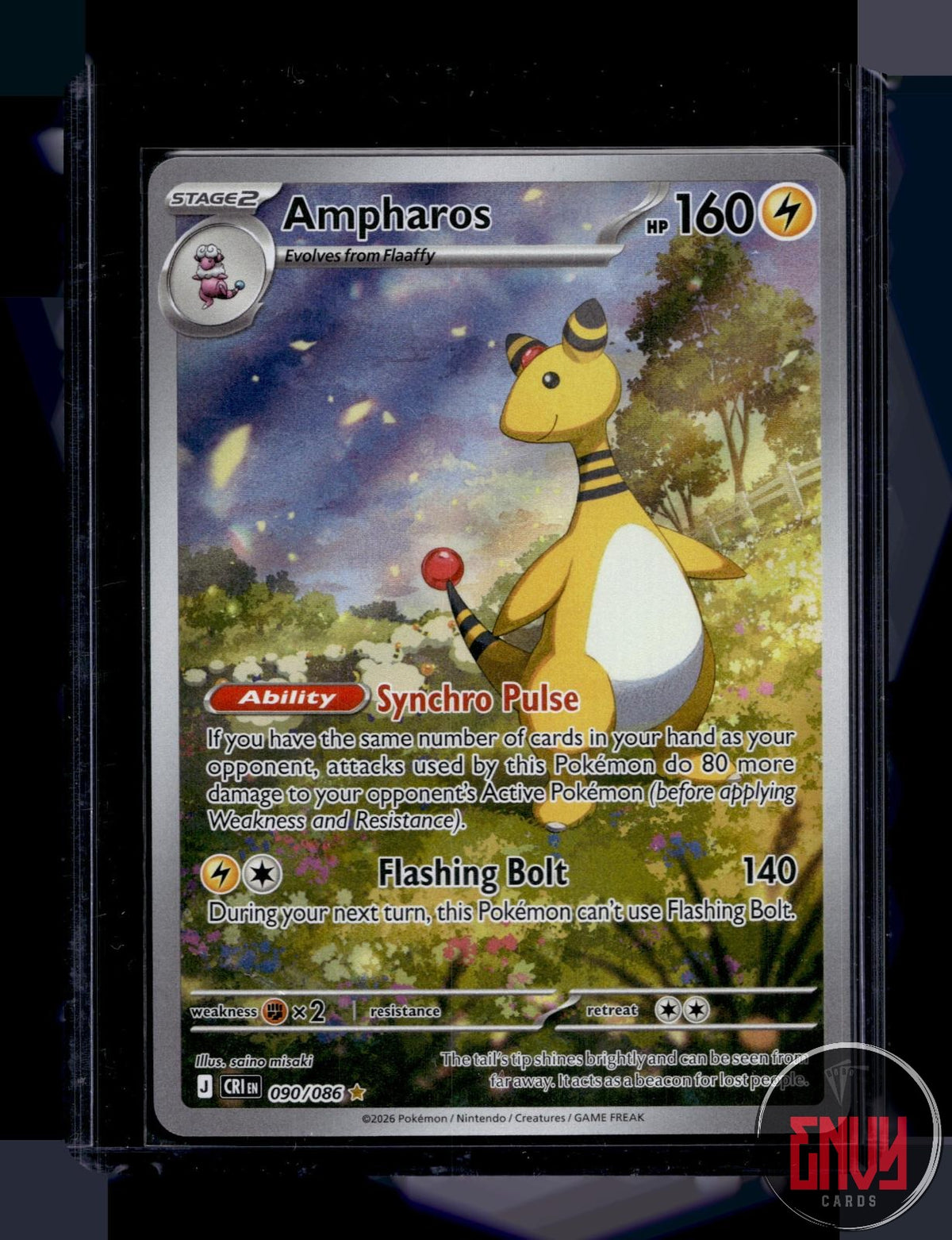 Ampharos NM 090/086 IR Chaos Rising Pokemon Holo