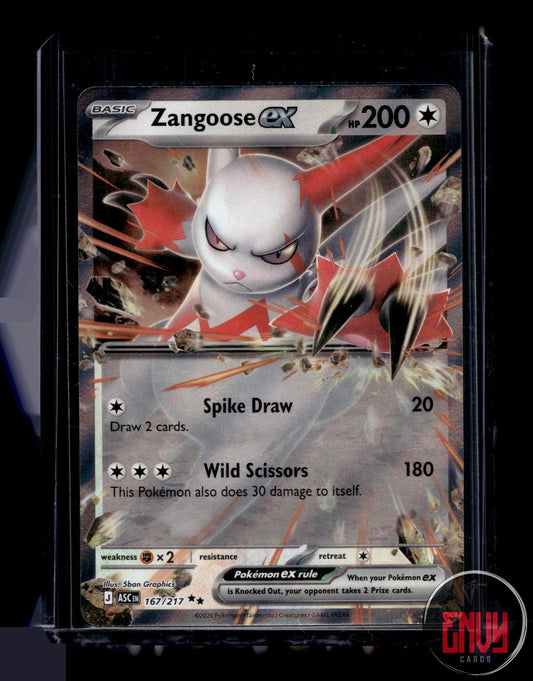 Zangoose ex Near Mint 167/217 Double Rare Ascended Heroes Pokemon