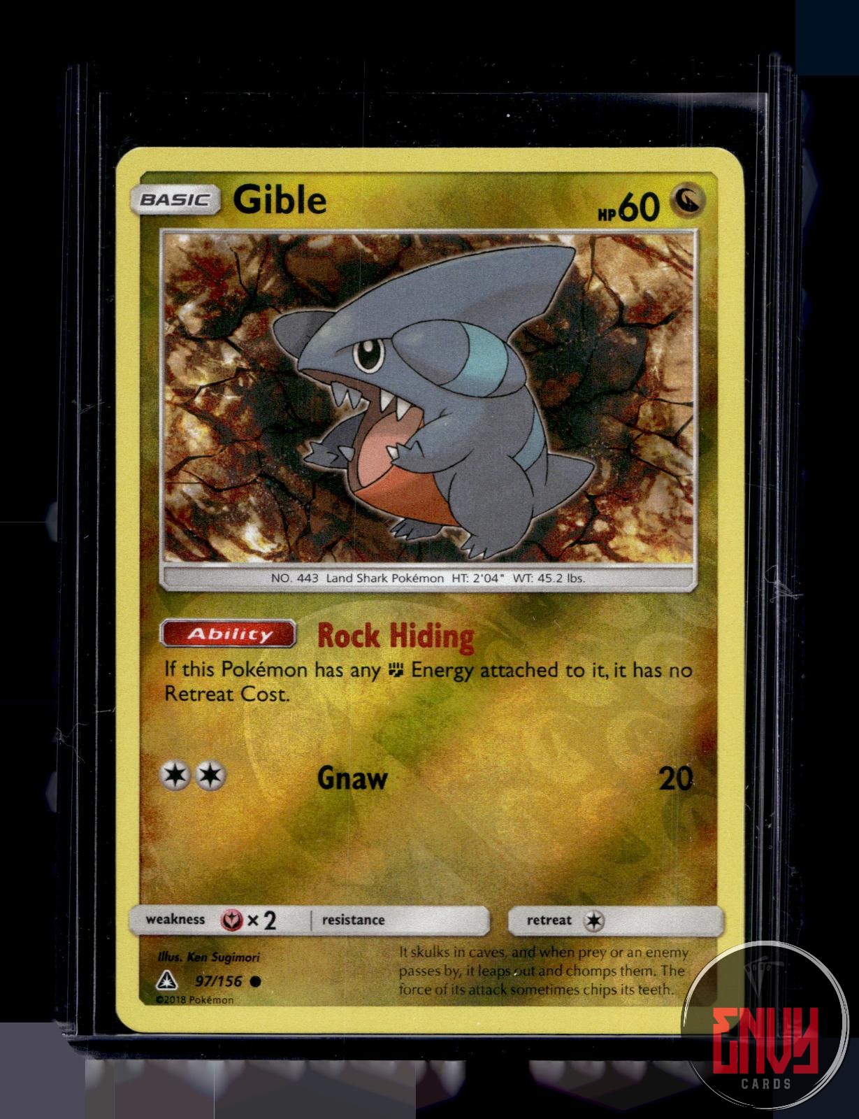 Gible Near Mint 97/156 Common Ultra Prism Pokemon Reverse Holo