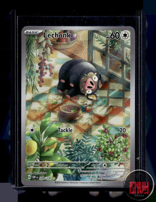 Lechonk Near Mint 209/197 Illustration Rare Obsidian Flames Pokemon Holo