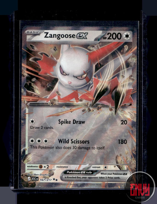 Zangoose ex Near Mint 167/217 Double Rare Ascended Heroes Pokemon
