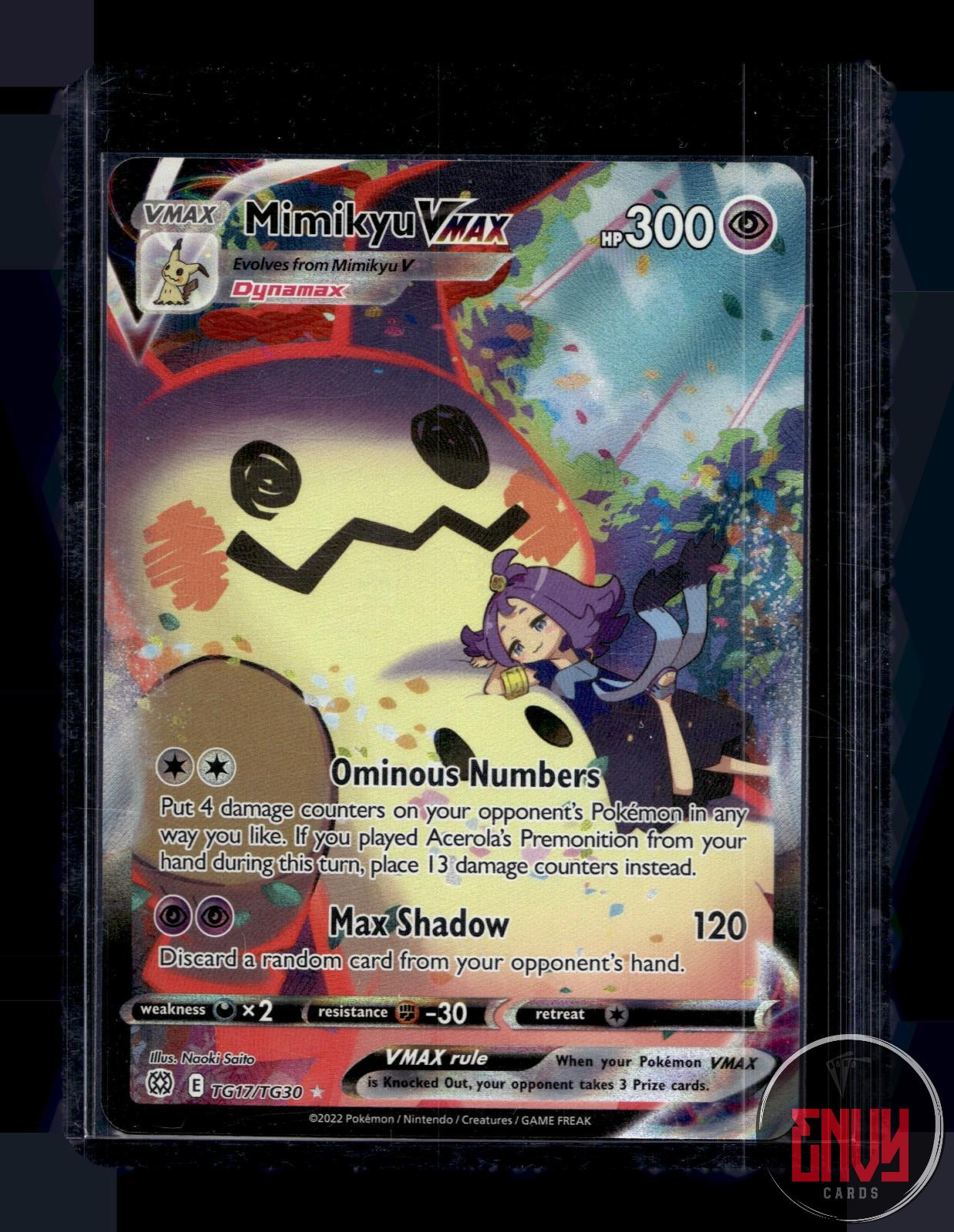 Mimikyu VMAX NM TG17/TG30 VMAX Rare Brilliant Stars Trainer Gallery Pokemon Holo