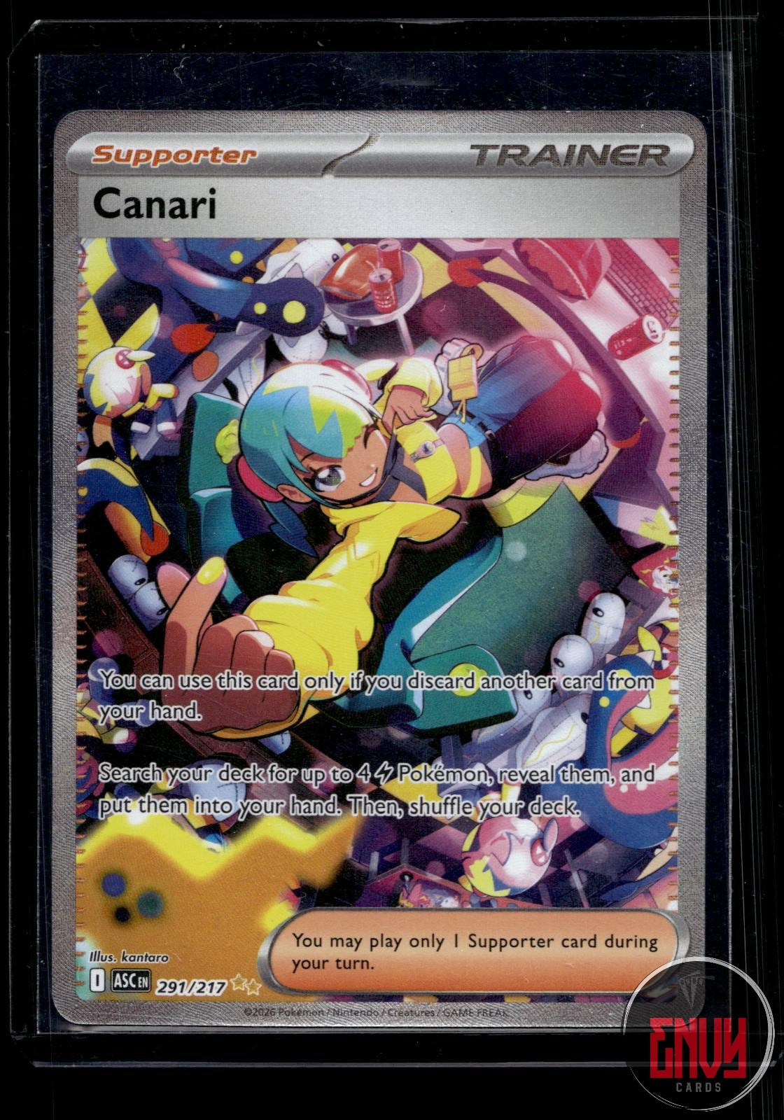 Canari Near Mint 291/217 Special Illustration Rare Ascended Heroes Pokemon Holo