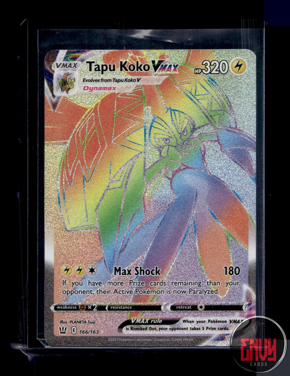 Tapu Koko VMAX Near Mint 166/163 Rainbow Rare Battle Styles Pokemon