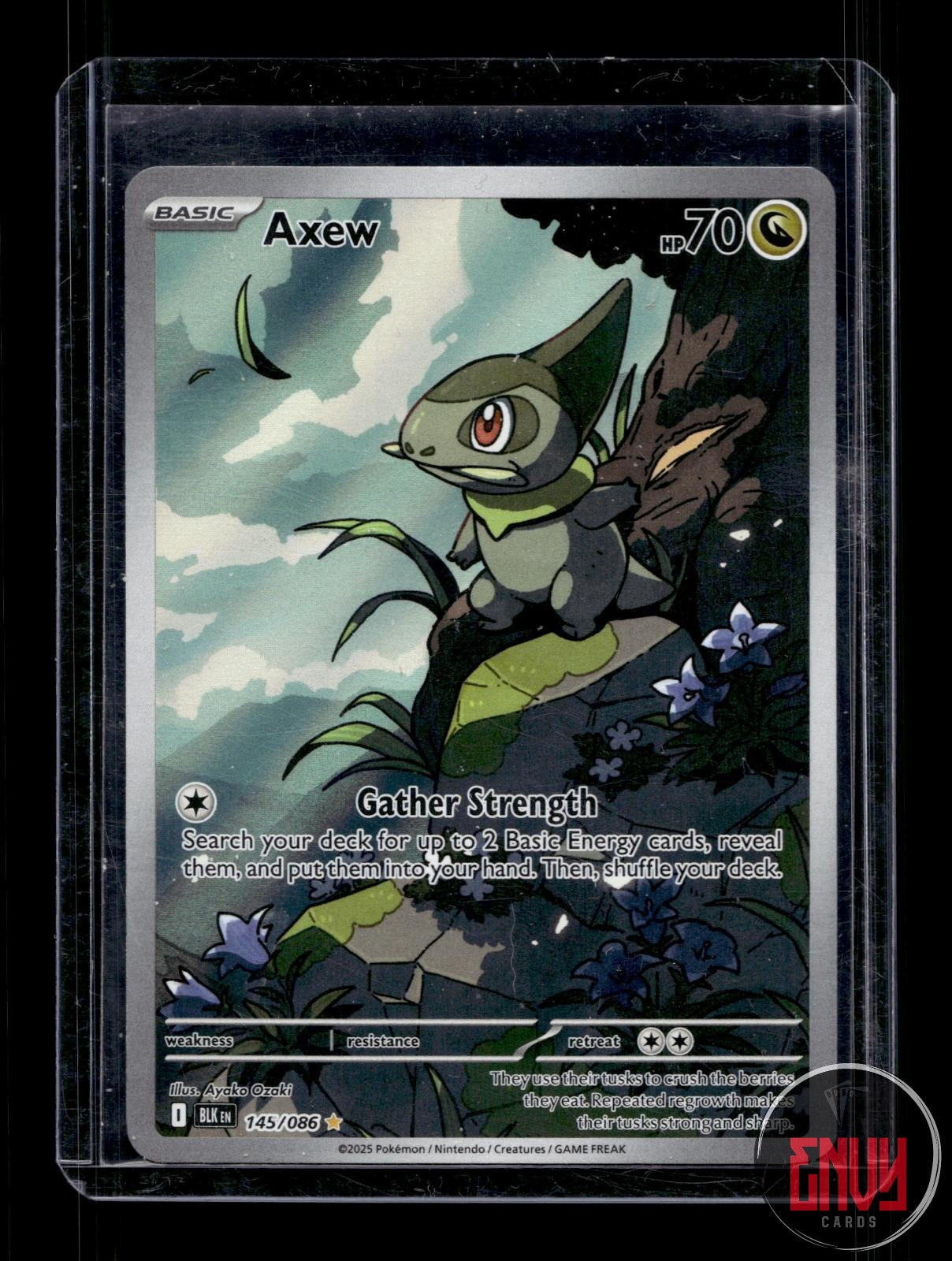 Axew Near Mint 145/086 Illustration Rare Black Bolt Pokemon Holo