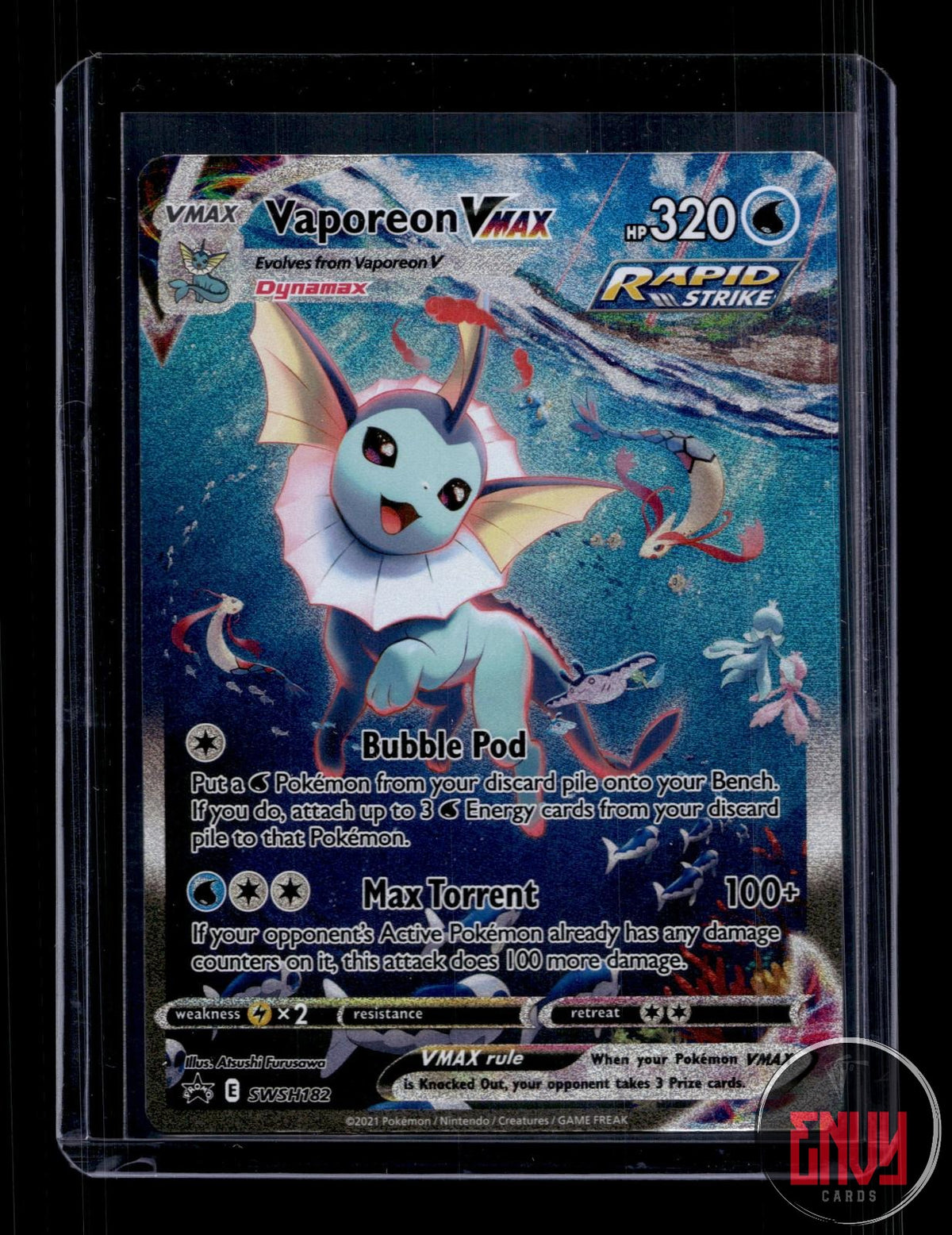 Vaporeon VMAX Lightly Played SWSH182 Promo Sword & Shield Promo Pokemon Holo