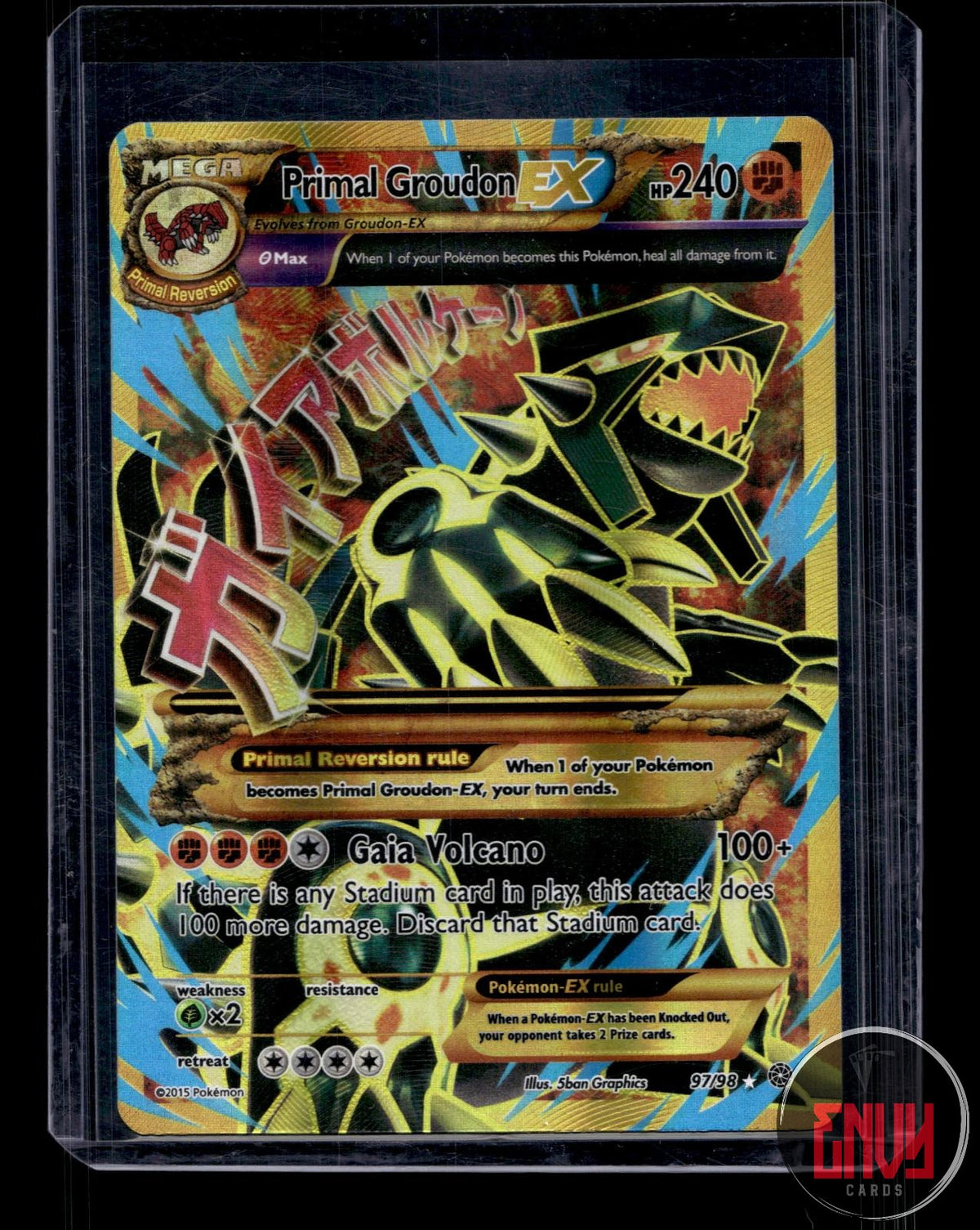 Primal Groudon EX NM 97/98 SEC Ancient Origins Pokemon Holo