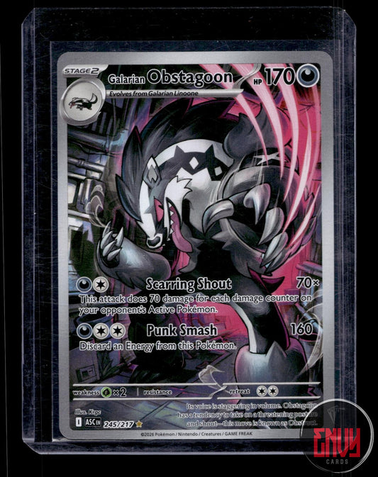Galarian Obstagoon Near Mint 245/217 Illustration Rare Ascended Heroes Pokemon