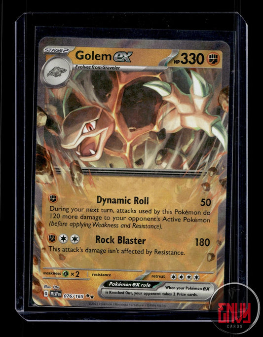 Golem ex Near Mint 076/165 Double Rare 151 Pokemon
