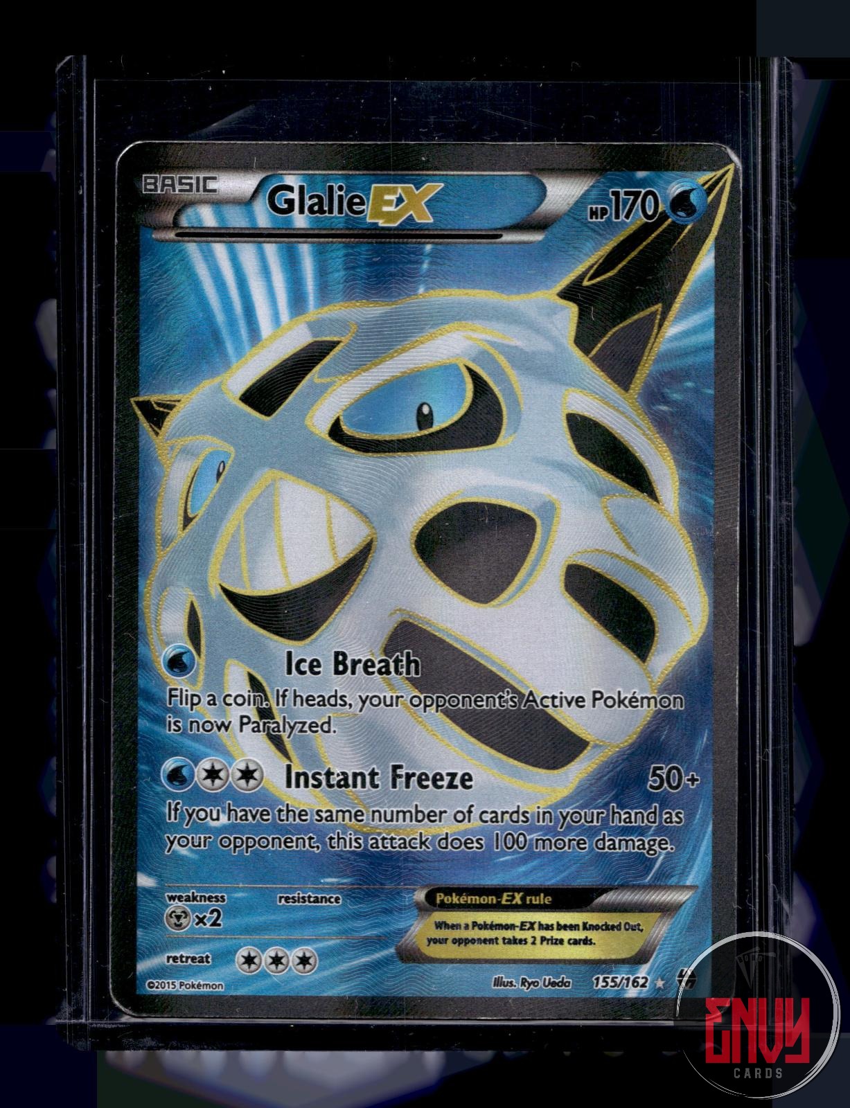 Glalie EX Damaged 155/162 Ultra Rare BREAKthrough Pokemon Holo
