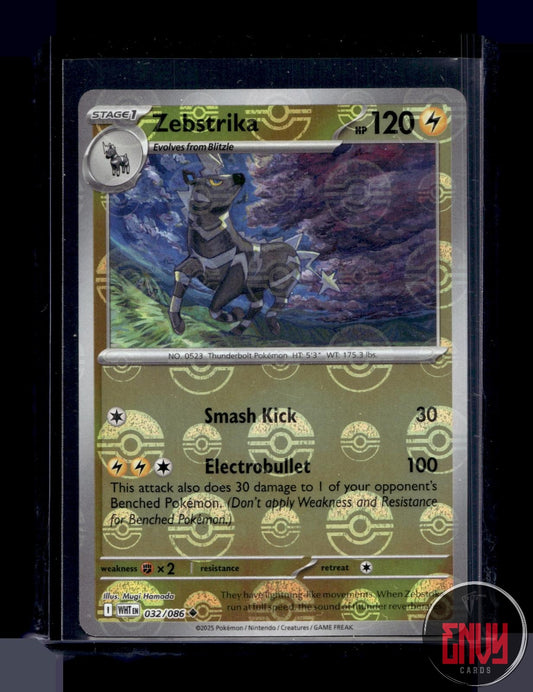 Zebstrika (Poke Ball Pattern) Near Mint 032/086 Uncommon White Flare Pokemon
