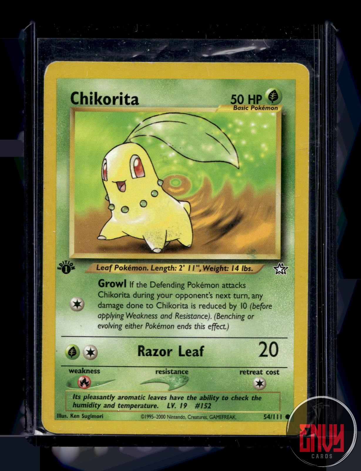 Chikorita Moderately Played 54/111 Common Neo Genesis Pokemon 1st Edition