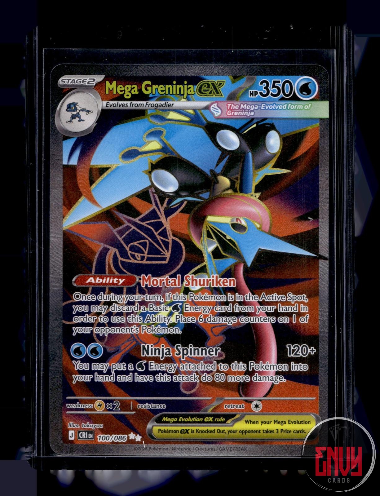 Mega Greninja ex Near Mint 100/086 Ultra Rare Chaos Rising Pokemon Holo