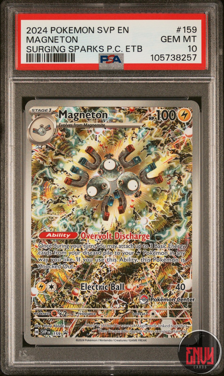 Magneton 159 Surging Sparks Pokemon Center Elite Trainer Box Pokemon PSA 10