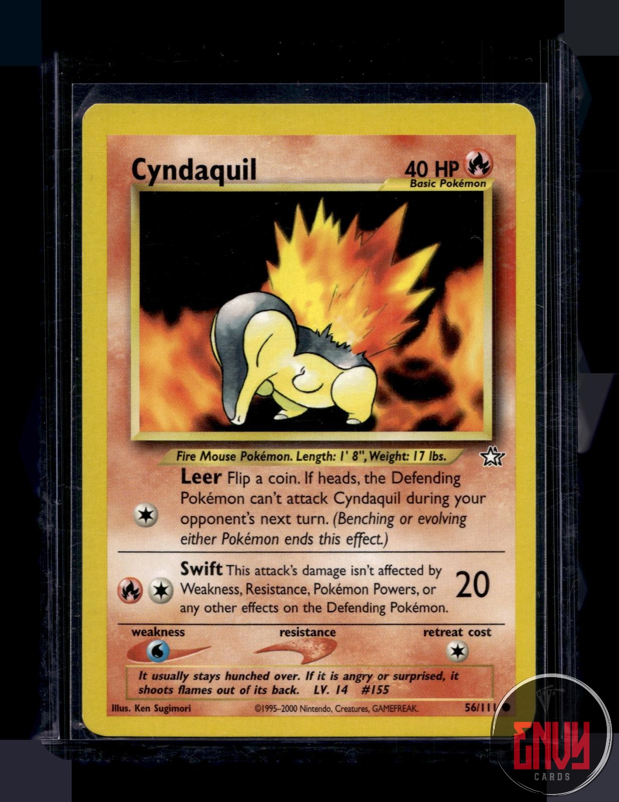 Cyndaquil Heavily Played 56/111 Common Neo Genesis Pokemon Unlimited