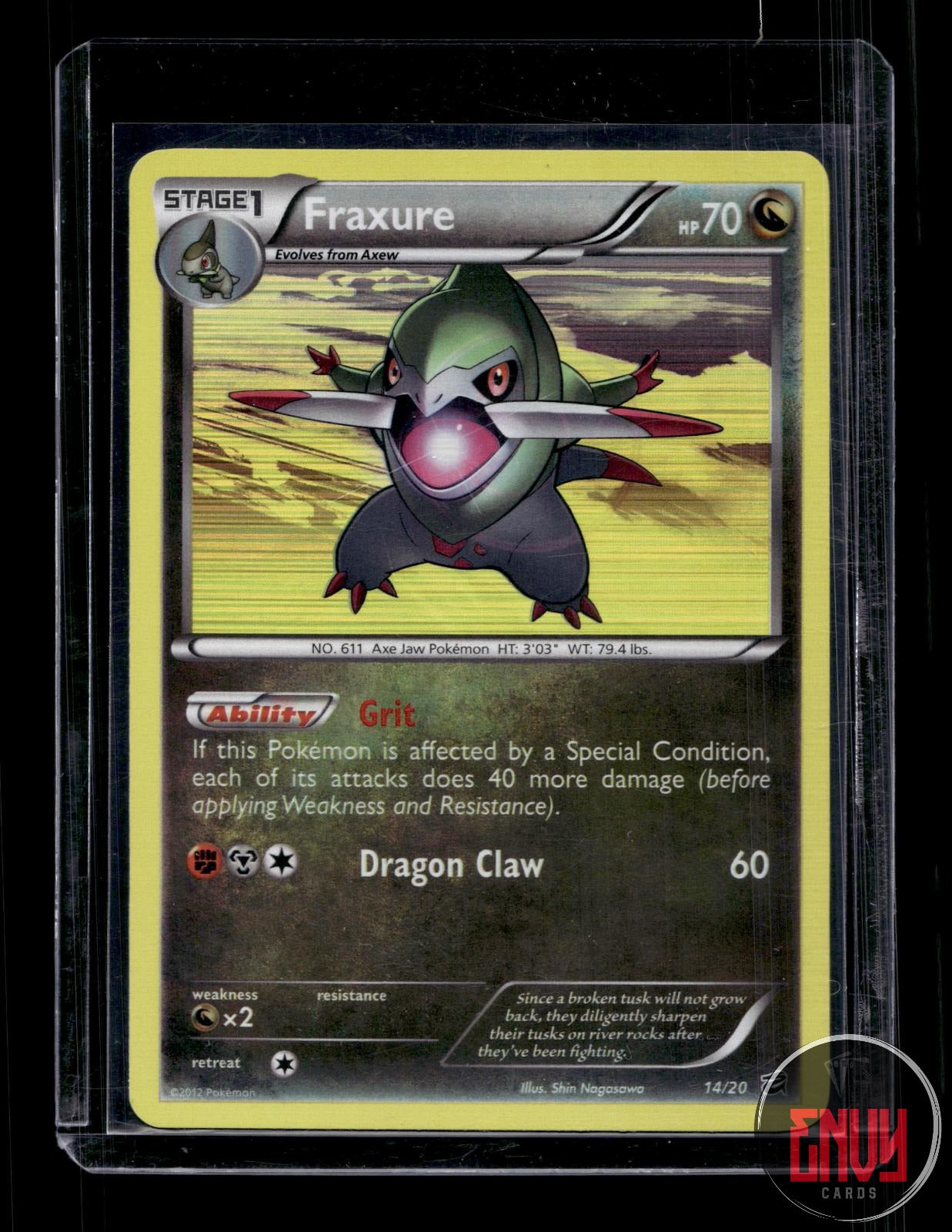 Fraxure Lightly Played 14/20 Rare Dragon Vault Pokemon Holo