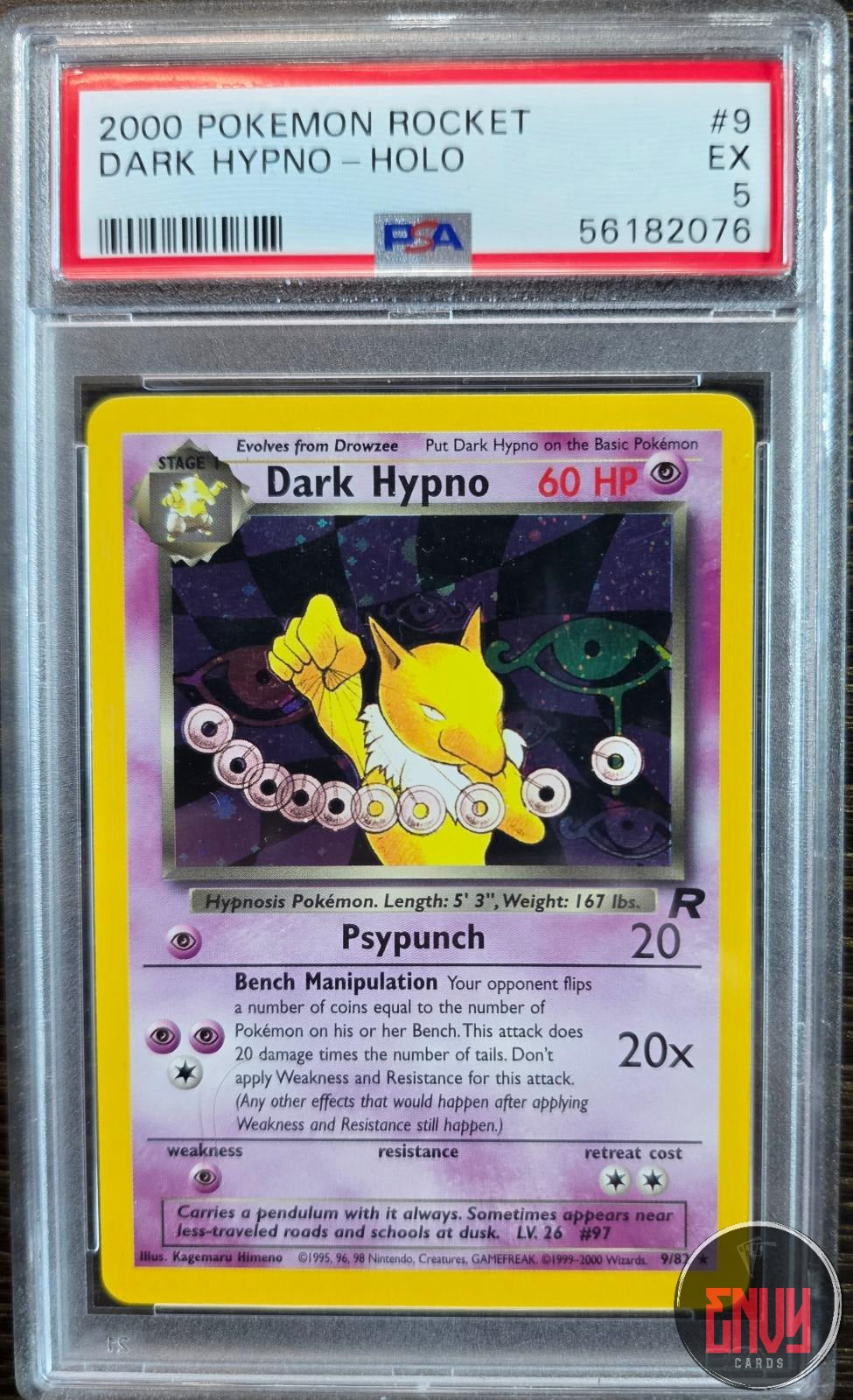 Dark Hypno Holo 9 Rocket Pokemon PSA 5 EX