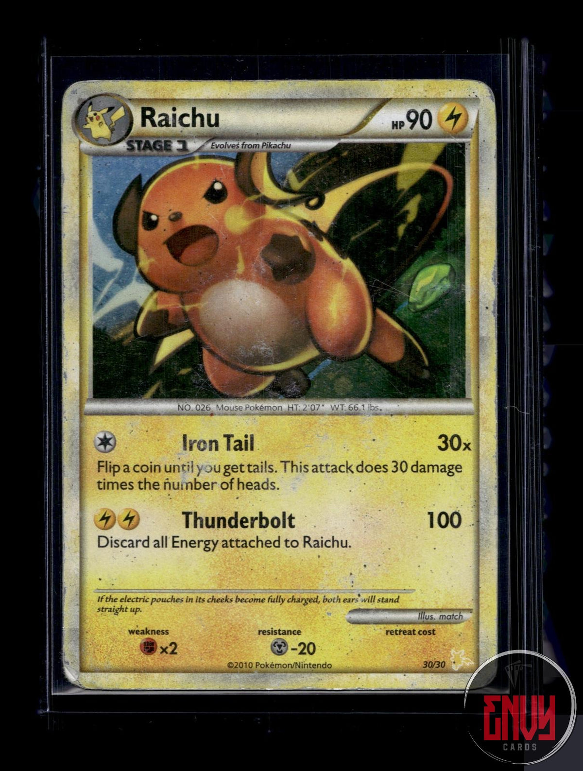 Raichu (#30 Holo) DMG 30/30 Common HGSS Trainer Kit: Gyarados & Raichu Pokemon