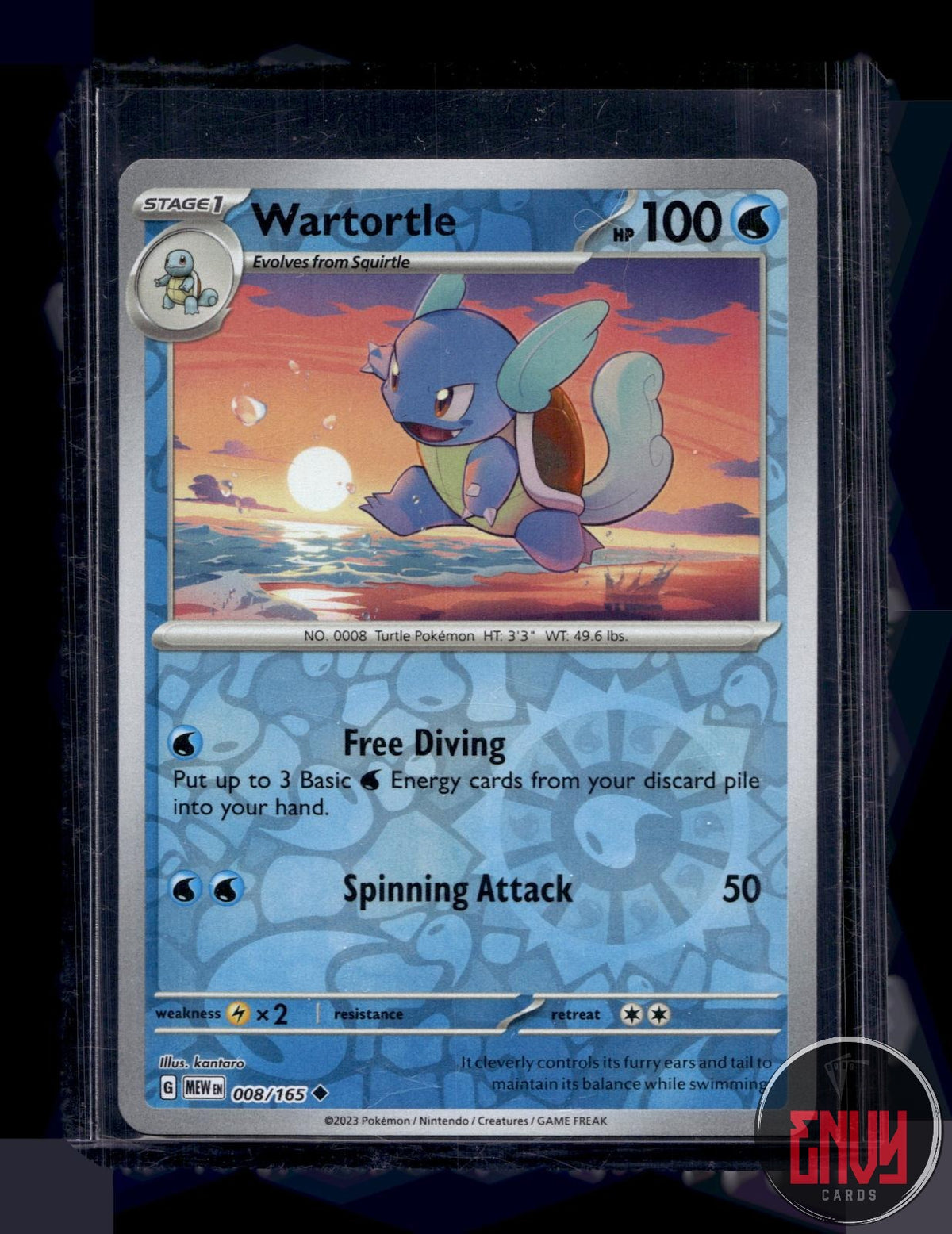 Wartortle NM 008/165 UC 151 Pokemon Reverse Holo