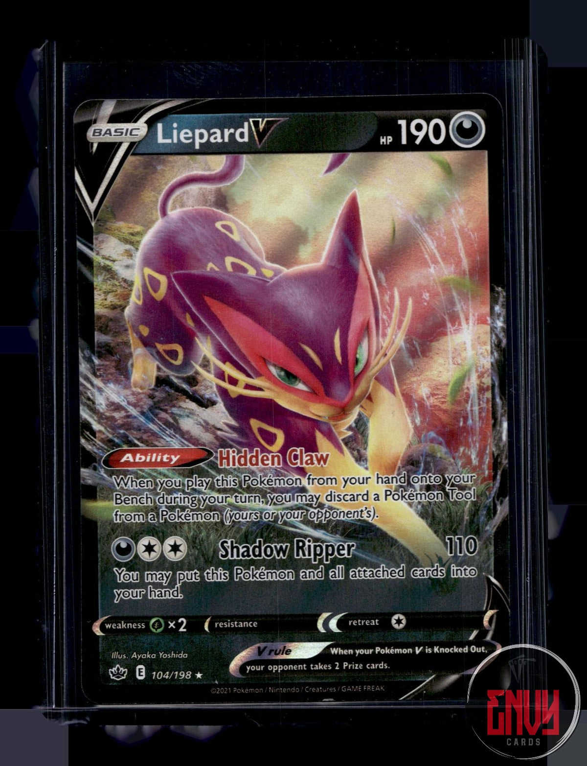 Liepard V Near Mint 104/198 V Rare Chilling Reign Pokemon Holo