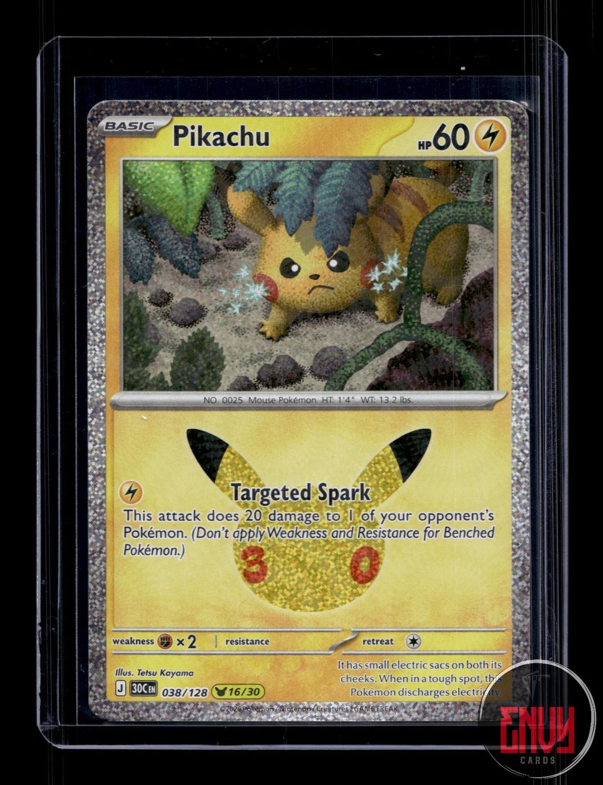 Pikachu NM 038/128 Pikachu Rare ME: 30th Celebration Pokemon Holo