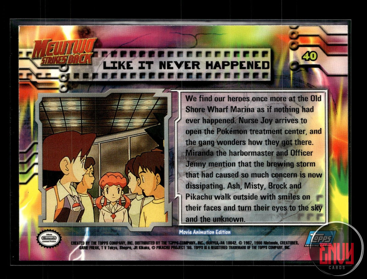 Like It Never Happened LP #40 Topps The First Movie Trading Cards Pokemon
