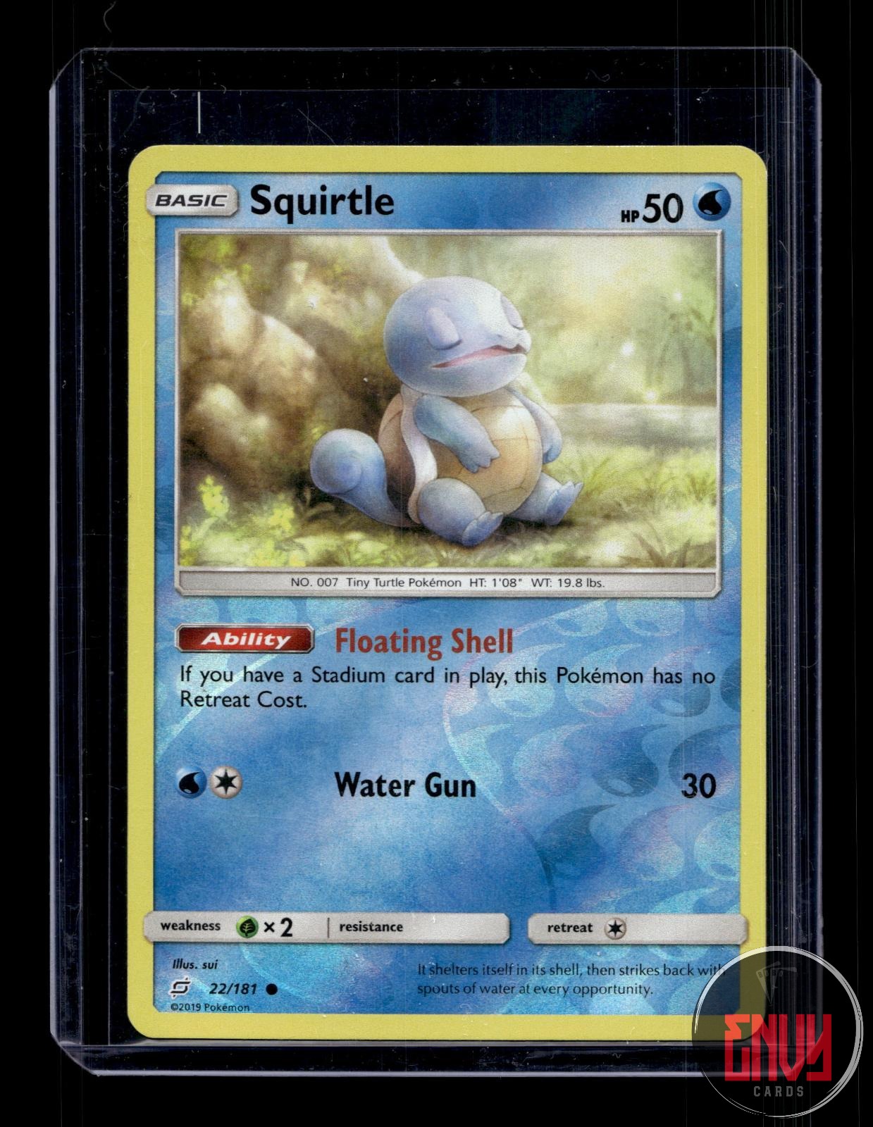 Squirtle Lightly Played 22/181 Common Team Up Pokemon Reverse Holo