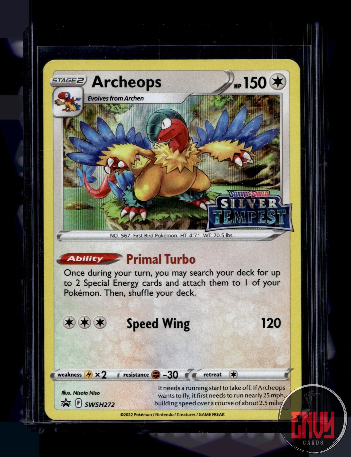 Archeops (Prerelease) Near Mint SWSH272 Promo Sword & Shield Promo Pokemon Holo