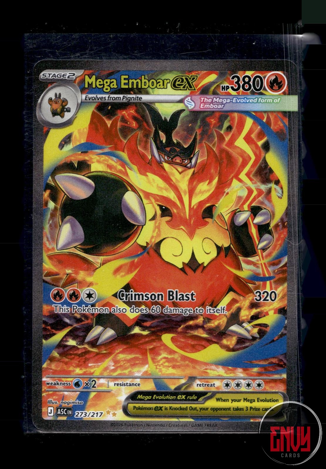 Mega Emboar ex NM 273/217 Special Illustration Rare Ascended Heroes Pokemon Holo